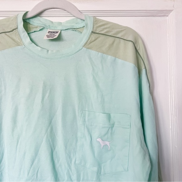 Victoria’s Secret PINK Mint Two Tone Long Sleeve Tee | M - Picture 4 of 8